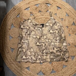Banana Republic Beige Snake Print 100% Silk Top
